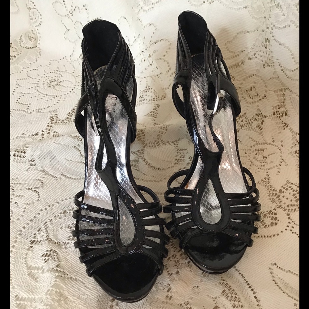 Black Rouge Strappy Open Toe Stiletto